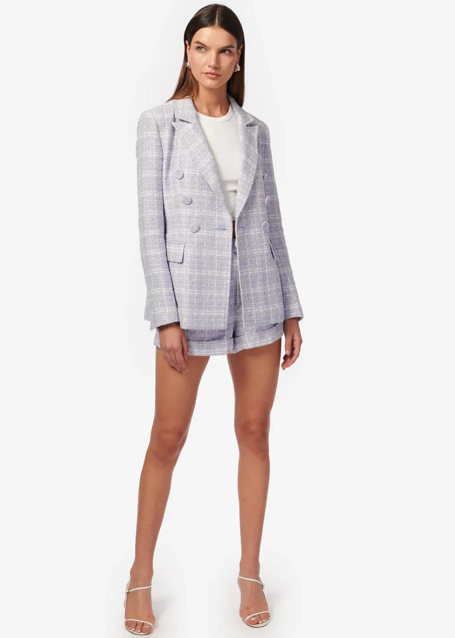 Cami NYC Bruna Tweed Blazer White/ Delphinium