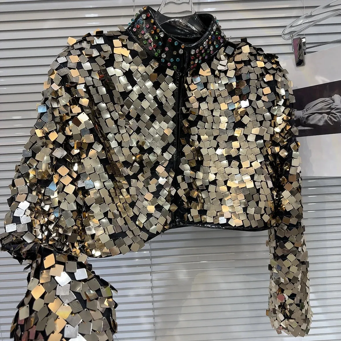 Colorful Gradient Sequins Diamond Jackets