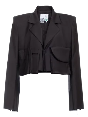 Corporate Shoulder Cropped Blazer
