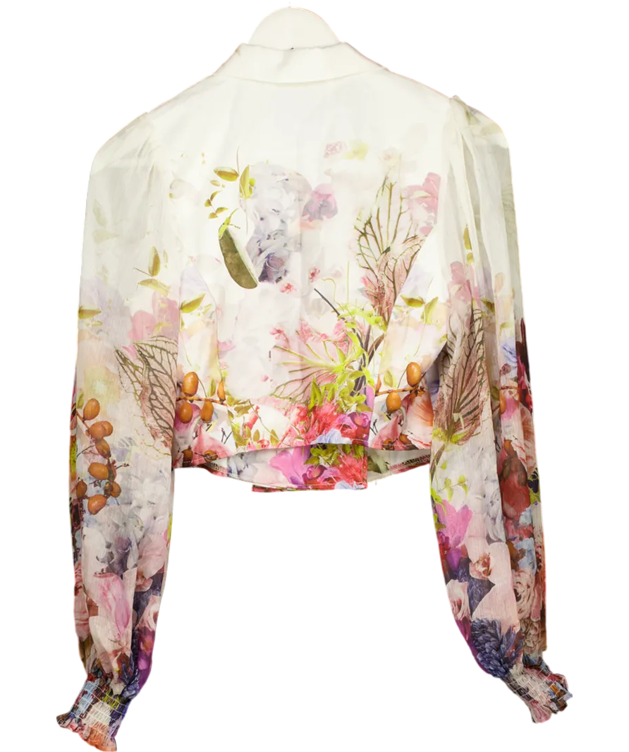 Fashion Nova White Secret Garden Blazer - White/combo UK XS