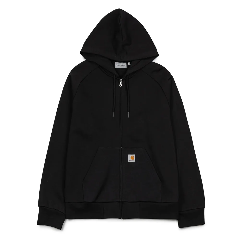 Hooded Square Label Jacket | Black