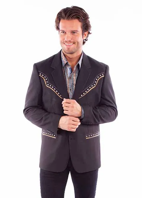 Men's Fabric Jacket Collection: Scully Western Blazer Diamond Yoke