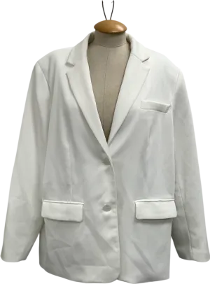 NA-KD White Maxi Oversized Blazer UK 10