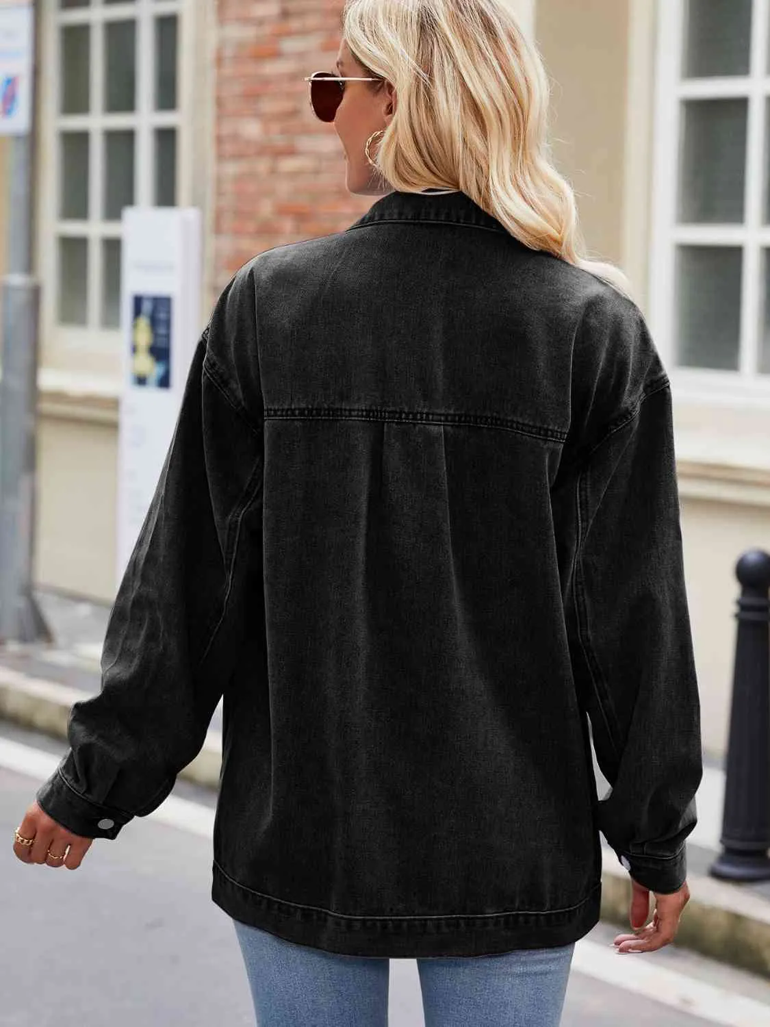 Norah Button Up Denim Jacket with Pockets