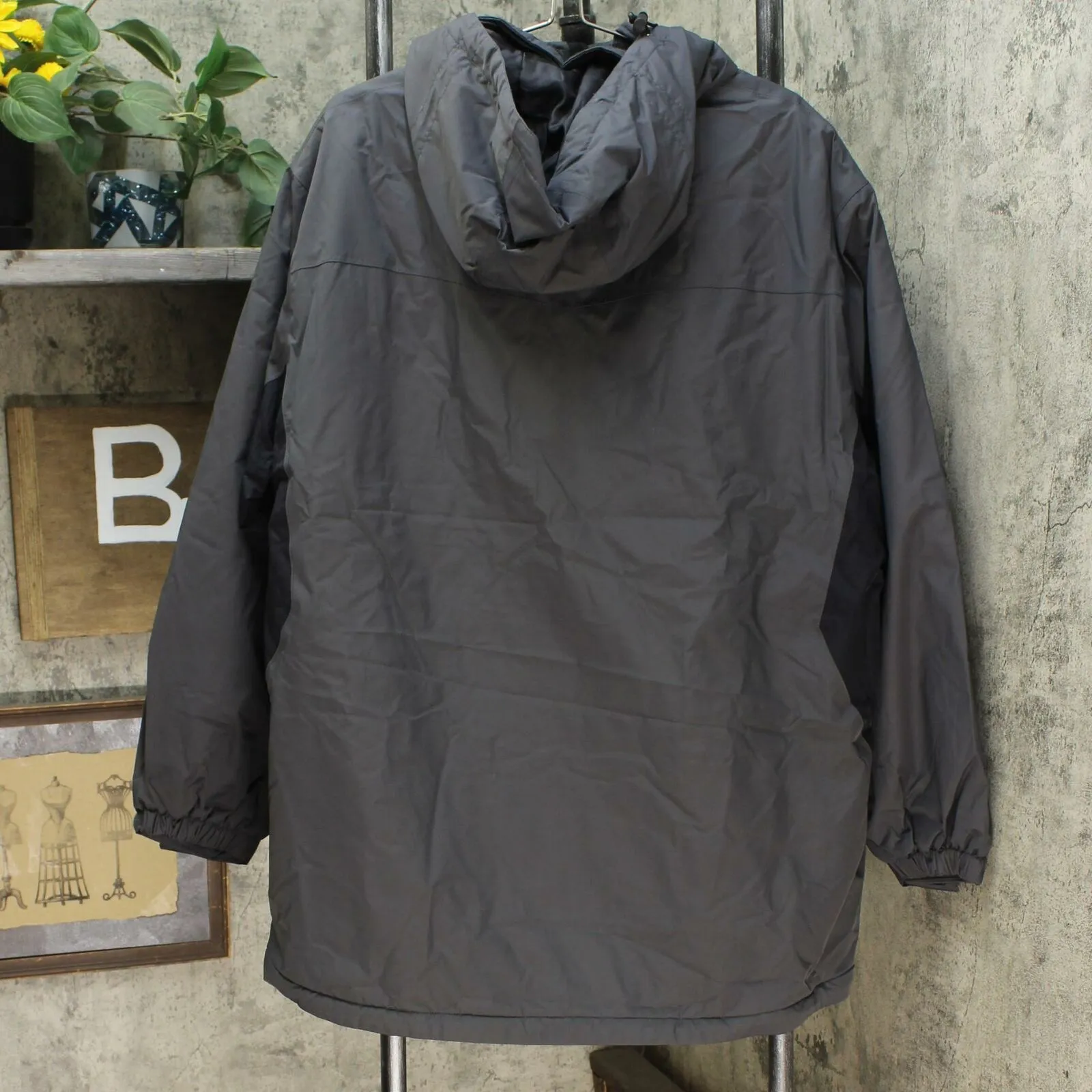 Rivers End Women's Plus Size Classic Color Block Parka Charcoal / Black 4XL