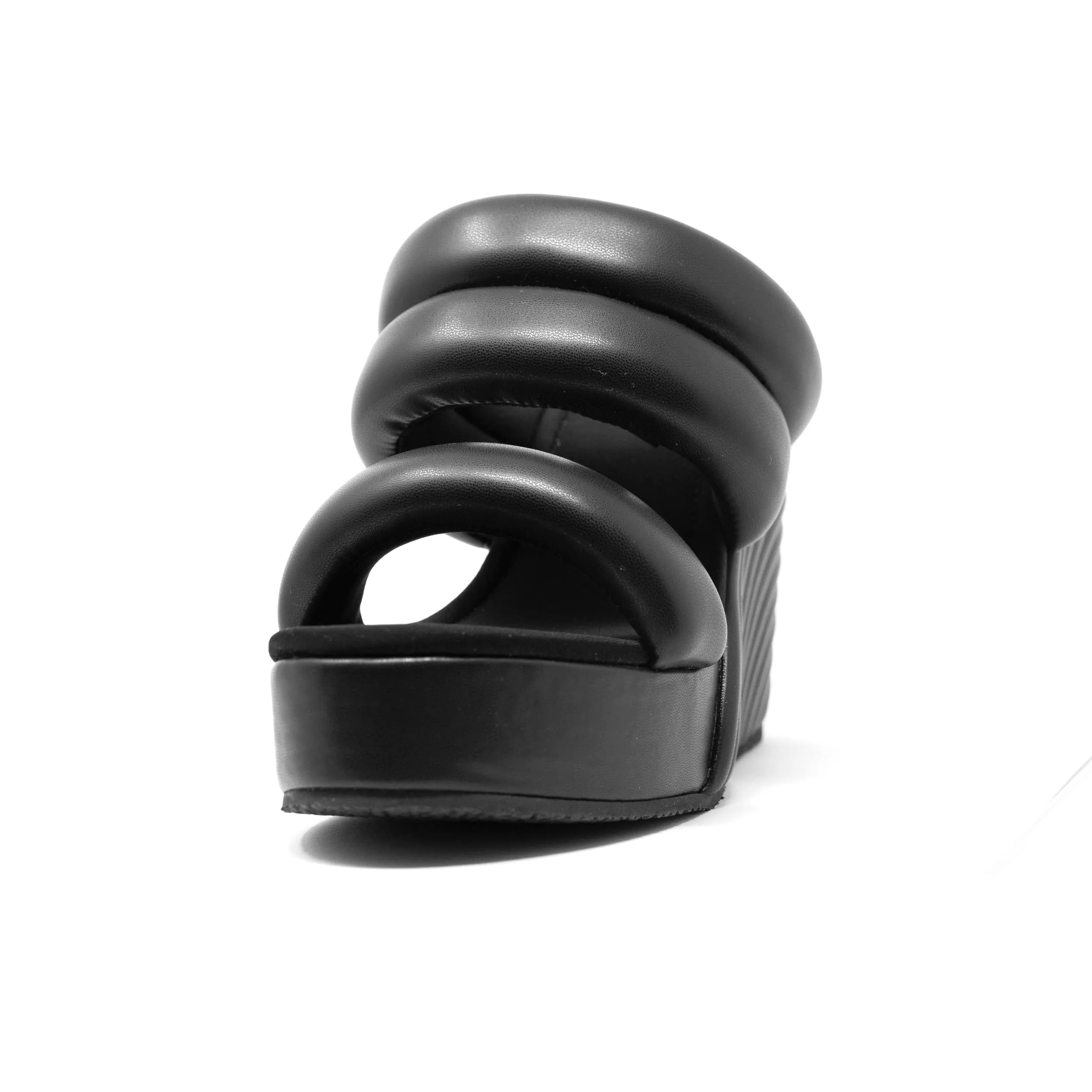 ROAM Strata Platform Wedge Puffy Black Vegan Leather