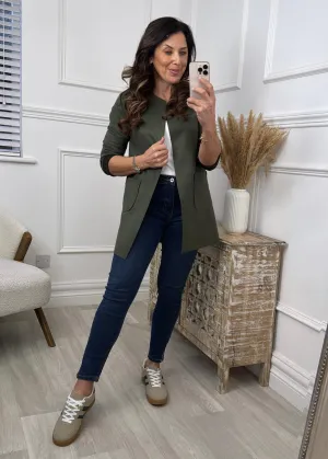 Samantha Khaki Suedette Jacket