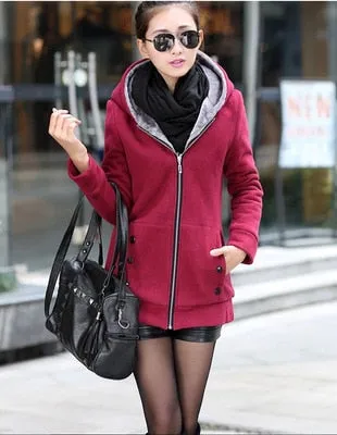 Sweatshirt women new Korean version of the thick M-3XL plus size yellow gray green long-sleeve Slim hoodies JD406