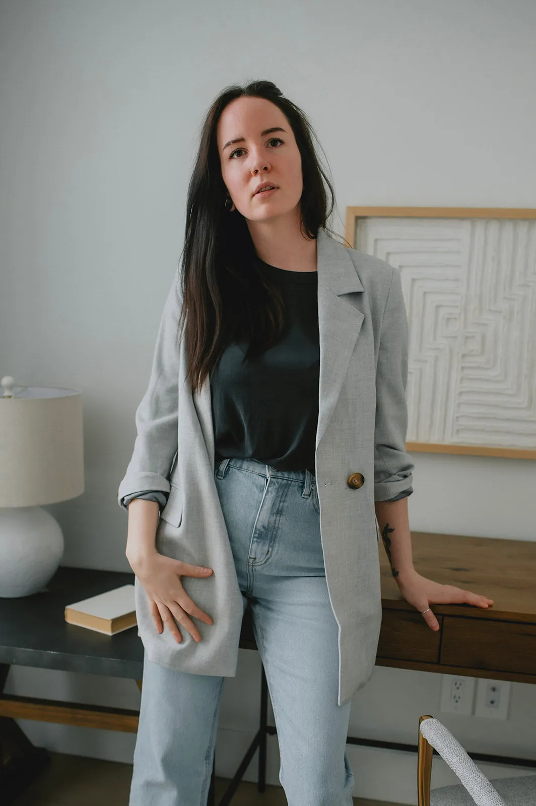 The Wadina Blazer by Inwear - Light Grey Melange