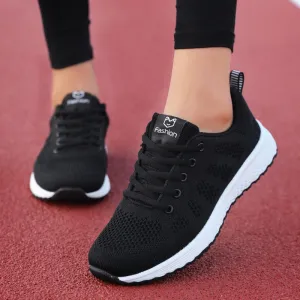 Women Casual Shoes Fashion Breathable Walking Mesh Lace Up