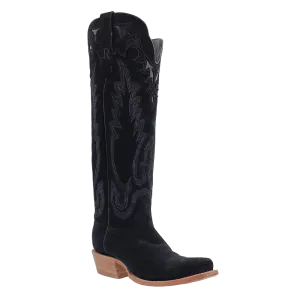 WOMEN'S R. WATSON RWL8420-1    17″ Black Rough Out WESTERN BOOTS