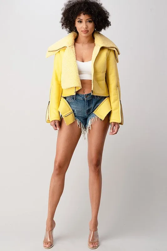 Zip It PU Fur Jacket